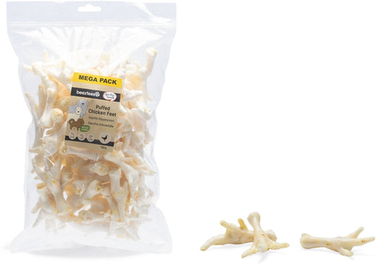 Beeztees kippenpoten gepoft 750 gram - kip - hondensnacks - kauwsnacks - voordeelverpakking