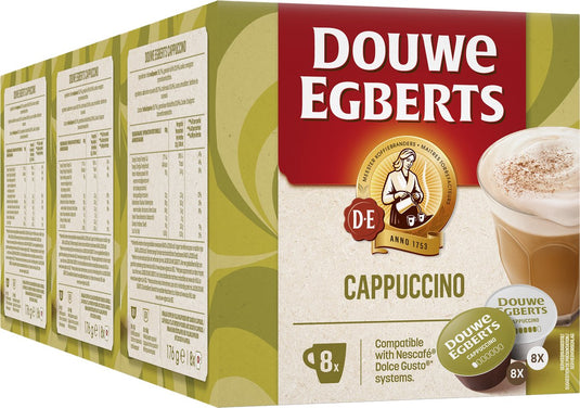 Douwe egberts cappuccino dolce gusto koffiecups - 3 x 8 + 8 stuks