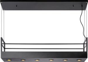 Lucide miravelle - hanglamp - 6xgu10 - zwart