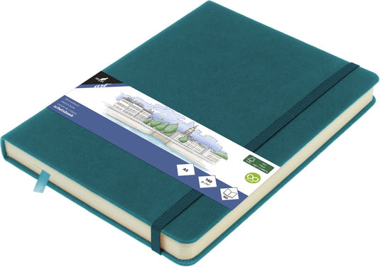 Kangaro schetsboek - a5 - dark turquoise - met elastiek en lint - k-861294