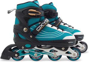 Skids control - Oxygen inline skates semi-softboot verstelbaar petrol maat 42-45