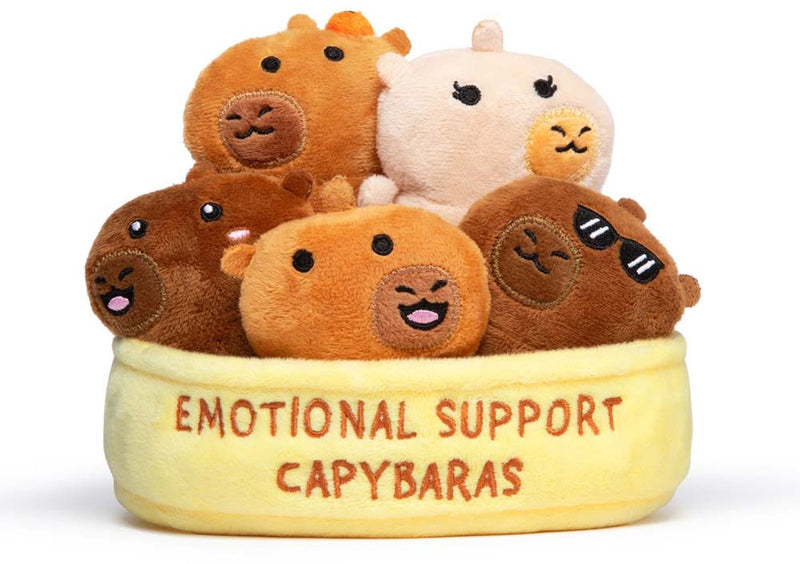 Load image into Gallery viewer, Just play emotional support capybaras knuffels - kawaii pluche set

