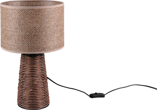 Rl live your light reality straw - tafellamp - bruin - excl. 2x e27 - snoerschakelaar