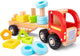 Woet ® houten vormentruck speelgoed - sorteertruck met geometrische vormen - stimuleert motoriek vormherkenning - speelgoedvoertuig - educatief speelgoed - vanaf 18 maanden