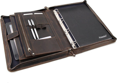 Kangaro roberto romano conferentiemap - juve - a4 - bruin - echt leer - 36x27.5x5cm - ju-48213