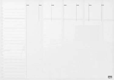 Nobo droog uitwisbaar mini a3 whiteboard - weekplanner - 297 x 420mm - inclusief marker - transparant acryl