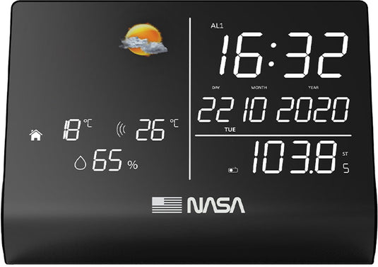 Nasa ws1300 weerstation voor binnen en buiten - bluetooth speaker - radio