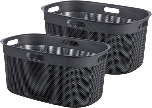 Curver filo wasmand - 45l - set van 2 stuks - antraciet