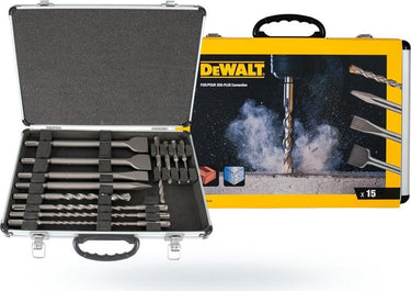 Dewalt dt serie - sds-plus 15-delige boor- en beitelset - inclusief transportkoffer - voor beton, steen en mur