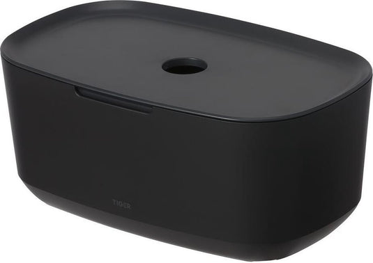 Tiger tess - opbergbox met deksel - zwart antraciet