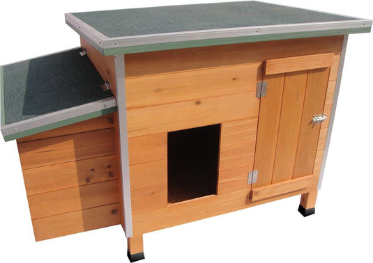 Flamingo kippenhok ginger classic – houten hok met ren – 100x79x64 cm