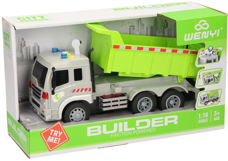 Load image into Gallery viewer, Lobbes speelgoed bv truck met kiepwagen met licht en geluid
