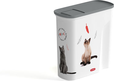 Curver voedselcontainer kat - 6l- 2,5kg - 28x12x28cm - wit grijs