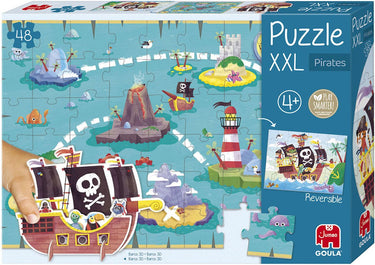 Goula kinderpuzzel diset xxl piratenboot 48 onderdelen