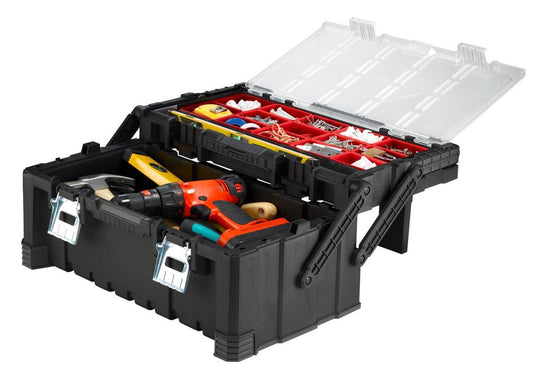 Keter cantilever combo gereedschapsorganiser - 26l - 56,7x31,4xx24,5cm - zwart