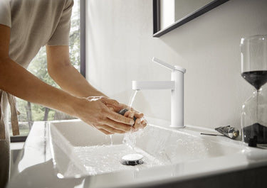 Hansgrohe finoris - wastafelmengkraan - met afvoerplug - 100mm - mat wit