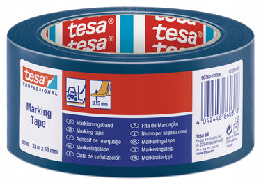 Tesa flex® - waarschuwingsband - blauw - 33m - 50mm
