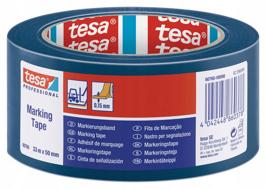 Tesa flex® - waarschuwingsband - blauw - 33m - 50mm