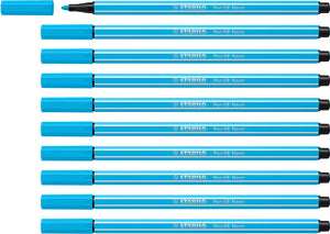 Stabilo pen 68 - premium viltstift - neon blauw - doos 10 stuks