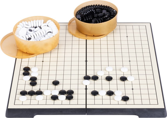 Engelhart reis go spel magnetisch – opklapbaar bord 28 x 28 cm – met opbergcompartiment – strategisch bordspel voor onderweg –