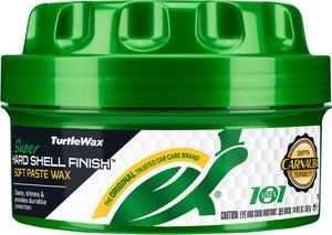 Turtle wax super hard shell paste wax - unieke mix van reinigingsmiddelen - verwijdert ingesleten vuil en lichte oxidatie - verbetert glansniveau - langdurige bescherming tegen alle weersinvloeden – 397gram