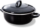 Bk fortalit emaille braadpan 28cm 4l – inductie braadpan – geëmailleerd staal – ovenbestendig tot 230 graden – geen antiaanbaklaag – met deksel – zwart blauw