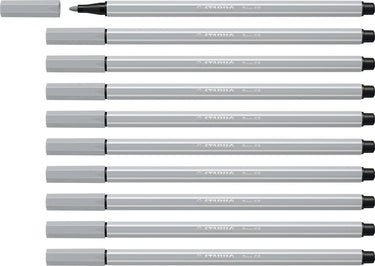 Stabilo pen 68 - premium viltstift - licht grijs - doos 10 stuks