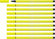 Stabilo pen 68 - premium viltstift - neon geel - doos 10 stuks