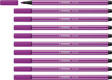 Stabilo pen 68 - premium viltstift - lila - doos 10 stuks