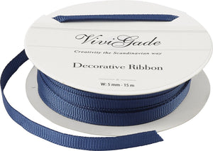 Vivi gade decoratie lint blauw - satijnen cadeaulint - diy geschenkverpakking knutselprojecten - hoogwaardige inpaklinten voor bloemen versiering - b 6 mm - lengte 15 m - 1 rol