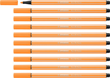 Stabilo pen 68 - premium viltstift - neon oranje - doos 10 stuks