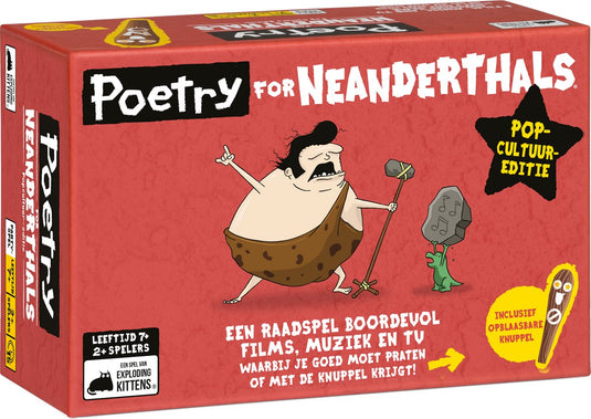Exploding kittens poetry for neanderthals pop culture edition - nederlandstalig - hilarisch woordspel voor het hele gezin - 2+ spelers - vanaf 7 jaar -