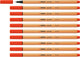 Stabilo point 88 - premium fineliner - fine 0,4 mm – rood– doos 10 stuks