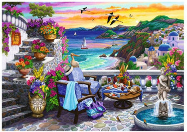 Ravensburger puzzel santorini sunset - legpuzzel - 300 large format stukjes