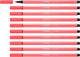 Stabilo pen 68 - premium viltstift - neon rood - doos 10 stuks
