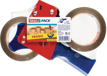 Tesa verpakkingstape + afroller 57455 - set à 2 stuks