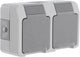 Schneider electric merten aquastar contactdoos - spatwaterdicht - opbouw - 2-voudig - randaarde - horizontaal - ip44 - grijs