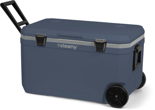 Steamy cool 70 roller - grote koelbox op wielen - 70 liter - blauw