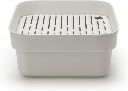 Brabantia sinkside afwasbak - vierkant - met afdruipschaal - light grey