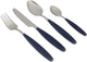 Gimex bestek - marineblauw - soft touch heft - 16-delig