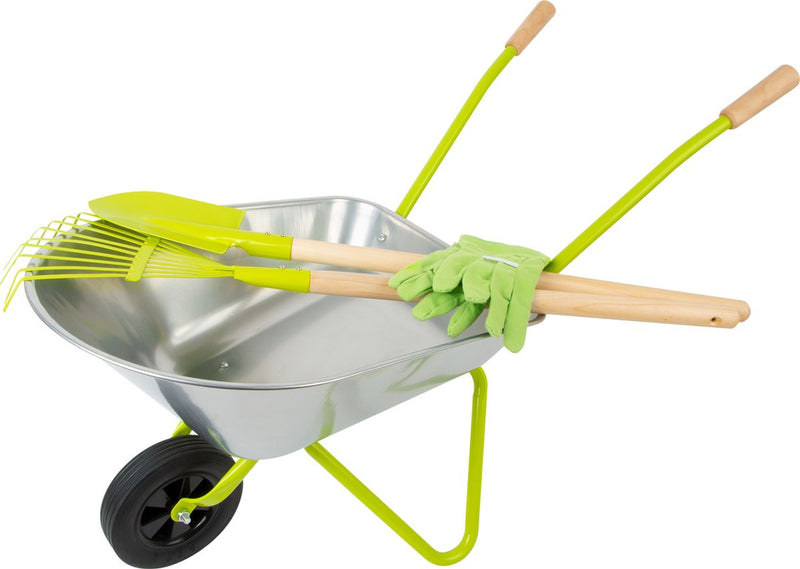 Load image into Gallery viewer, Small foot - metalen kruiwagen met tuingereedschap, 5dlg.
