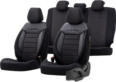 Otom comfortline stoelhoezenset - leer textiel - 11-delig - zwart