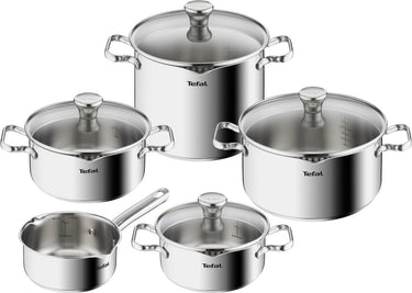 Tefal duetto - pannenset - 5-delig - inclusief deksels - inductie - rvs