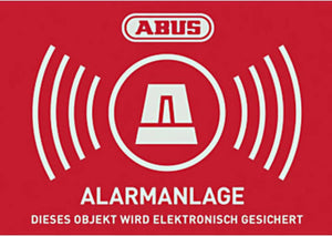 Abus au1423 waarschuwingssticker alarmsysteem taal duits (b x h) 74 mm x 52.5 mm