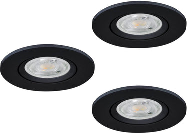 Eglo barranco inbouwspot - badkamer - gu10 - ø 8.4 cm - zwart - set van 3 stuks
