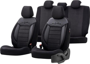 Otom comfortline stoelhoezenset - leer textiel - 11-delig - zwart