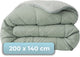 Hush. living hush living - wasbaar dekbed tweekleurig design sage green light grey - 140x200 cm – 300 gsm - inclusief bijpassende kussensloop