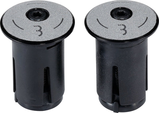 Bbb cycling aluminium reflecterende stuurdoppen fiets screwon - reflecterende end caps racefiets mtb - voor ⌀ 18 - 22mm sturen - 2 stuks - zwart reflecterend - bht-97r
