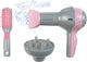 Klein toys braun haardroger met diffuser en borstel - incl. ventilator met koude-lucht-mechanisme - roze grijs