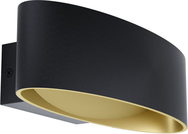Eglo maccacari wandlamp - 1 lichts - led - zwart - goud